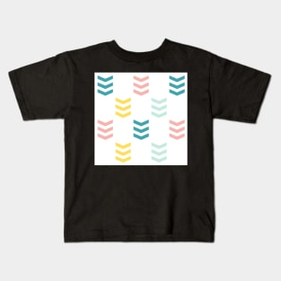 Primary Color Chevron Pattern Kids T-Shirt